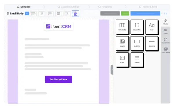 FluentCRM Visual Builder
