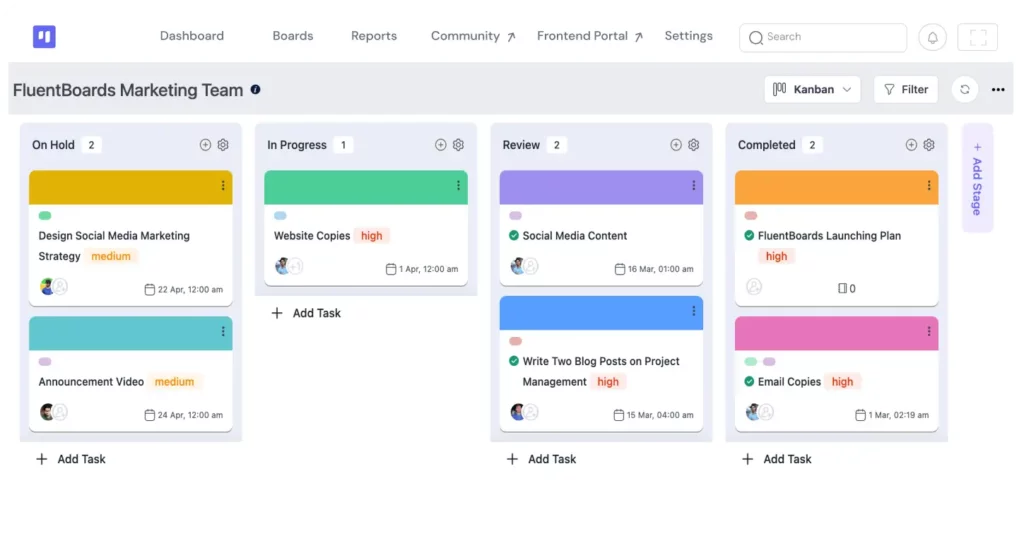FluentBoards kanban Boards